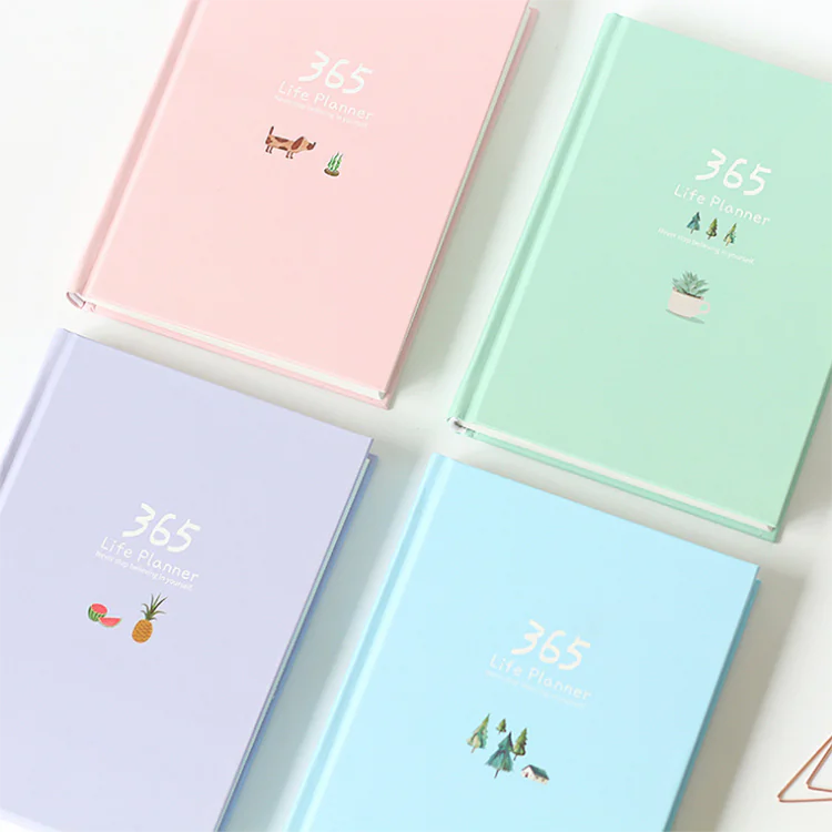 Minimalist 365 Planner Notebook with Colorful Pages