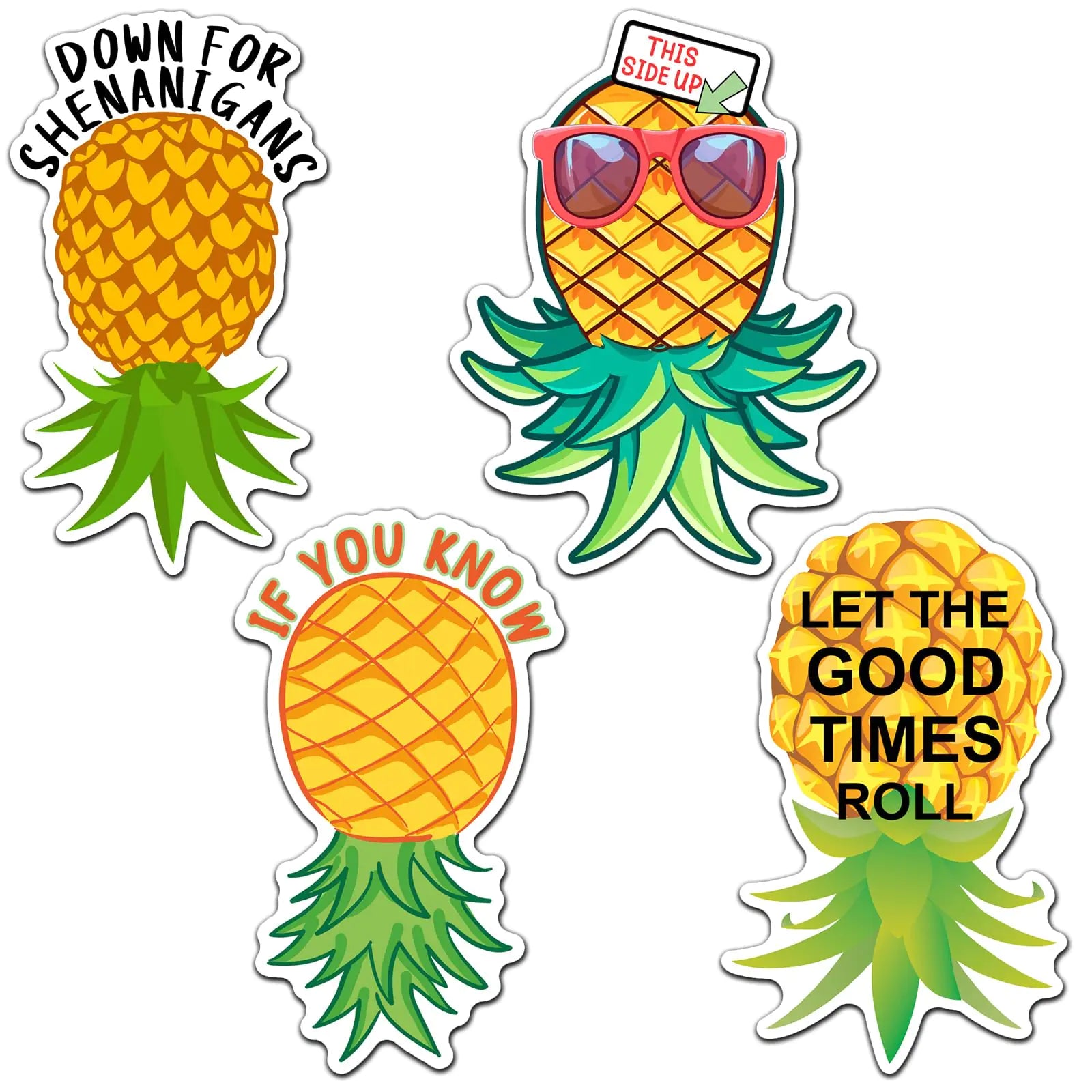 Tellegloww 4 Pcs Large Pineapple Cruise Door Decorations Thicken Car Pineapple Magnets Funny Cruise Door Decorations Magnetic for Ship Cabin Stateroom Carnival Cruising(Classic Style)