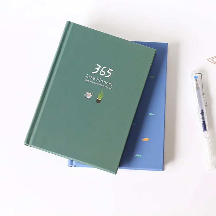 Minimalist 365 Planner Notebook with Colorful Pages