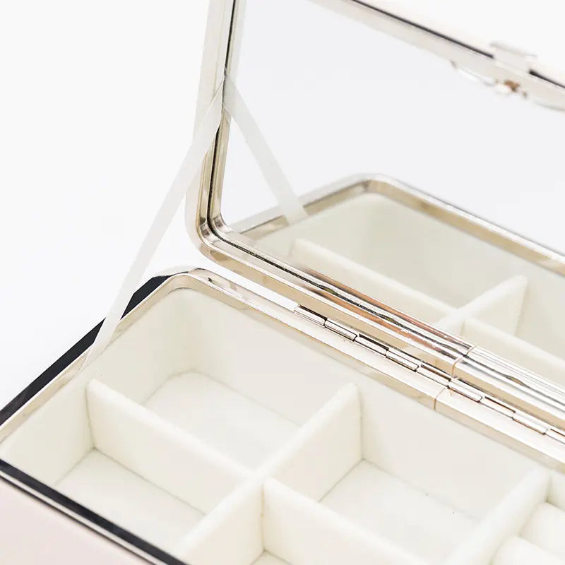 Compact Mini PU Jewelry Organizer Box for Home Use