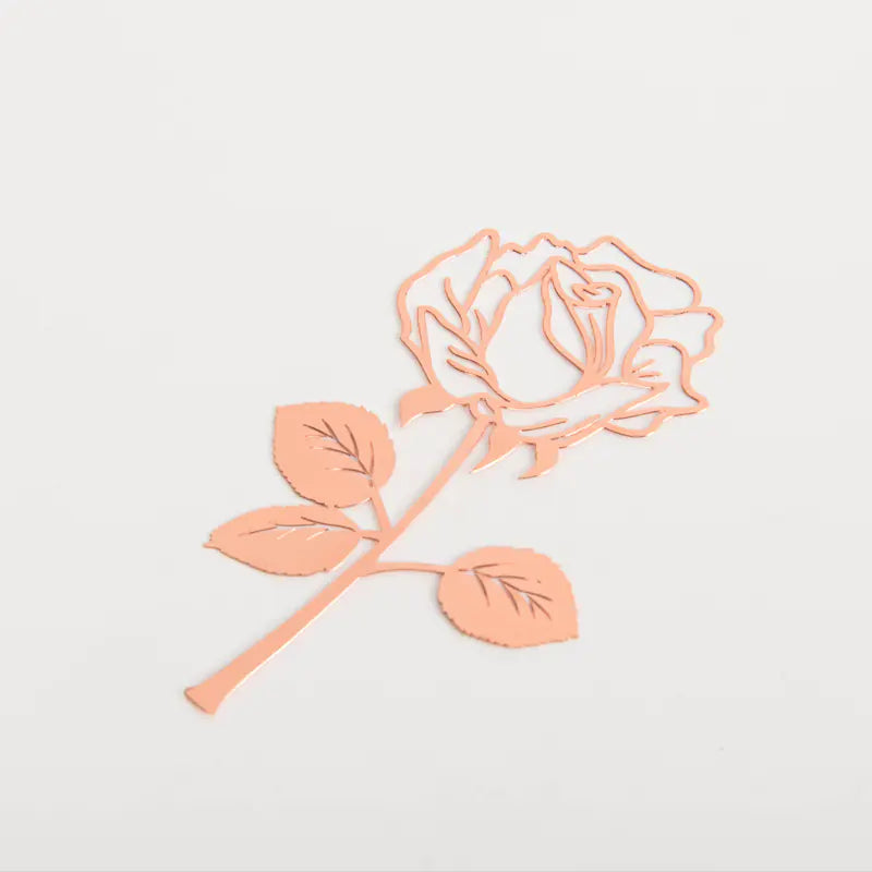 Rose Metal Bookmark - Chinese Style Design