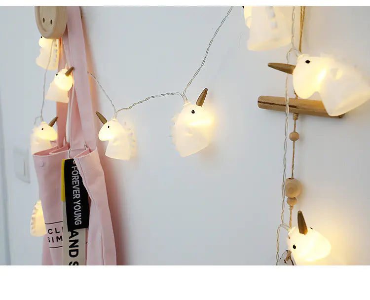 LED Unicorn String Lights for Kids' Room Decor