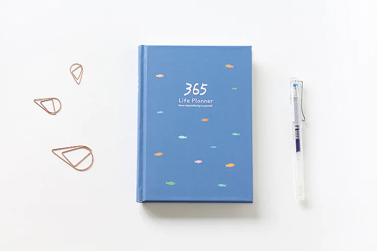Minimalist 365 Planner Notebook with Colorful Pages
