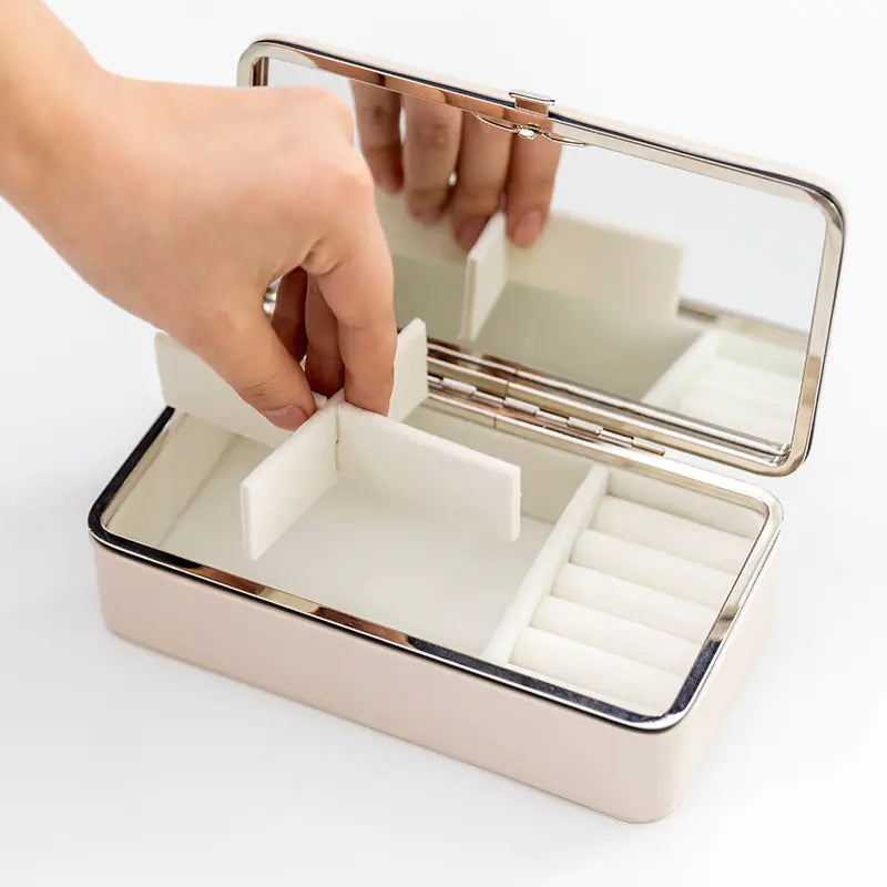 Compact Mini PU Jewelry Organizer Box for Home Use