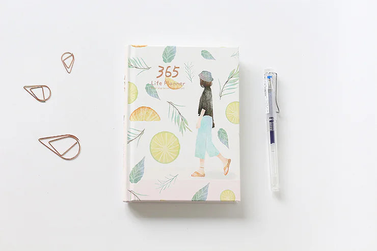 Minimalist 365 Planner Notebook with Colorful Pages