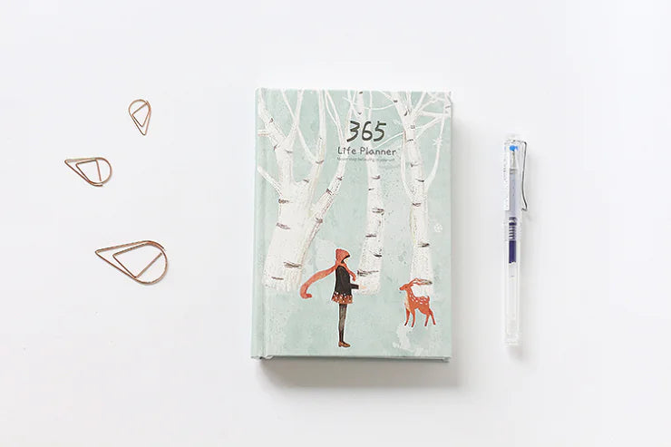 Minimalist 365 Planner Notebook with Colorful Pages