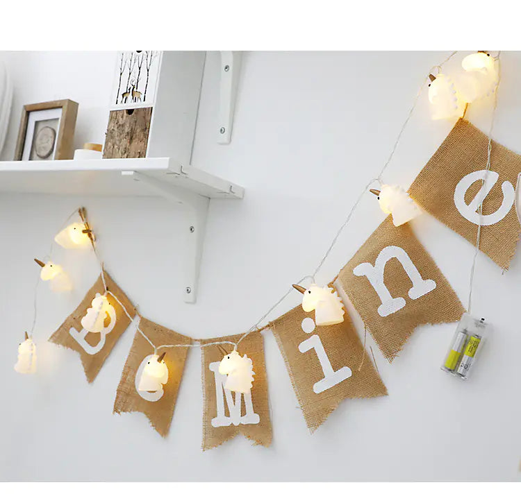 LED Unicorn String Lights for Kids' Room Decor