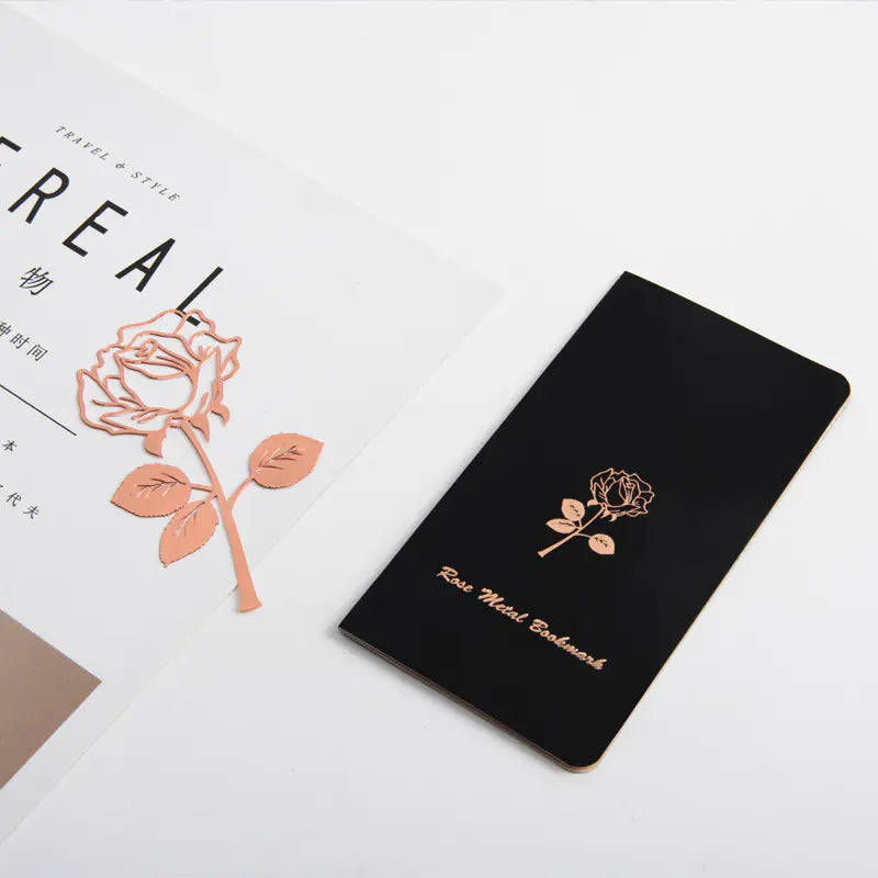 Rose Metal Bookmark - Chinese Style Design