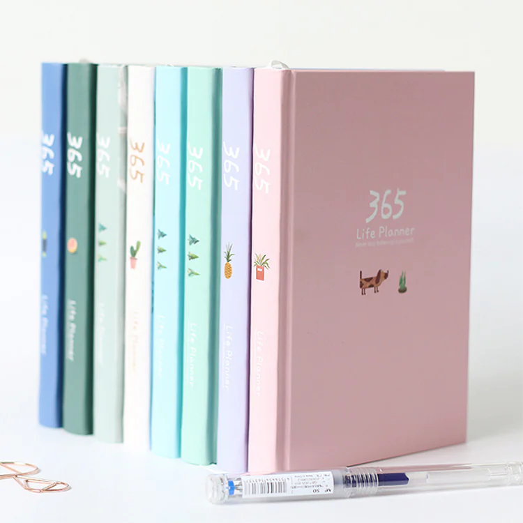 Minimalist 365 Planner Notebook with Colorful Pages