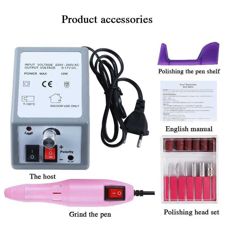 Nail Drill Machine - Electric Polishing Tool in Red Box