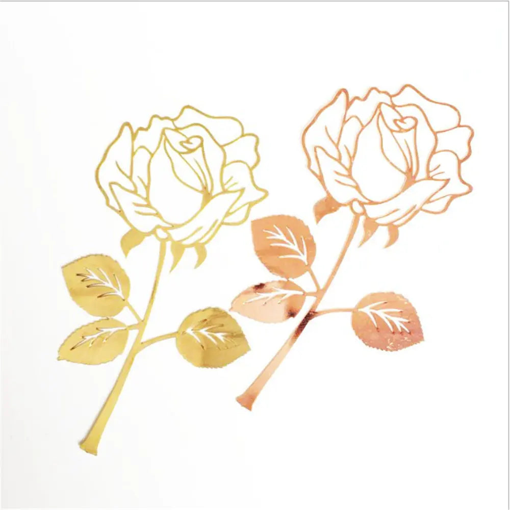 Rose Metal Bookmark - Chinese Style Design