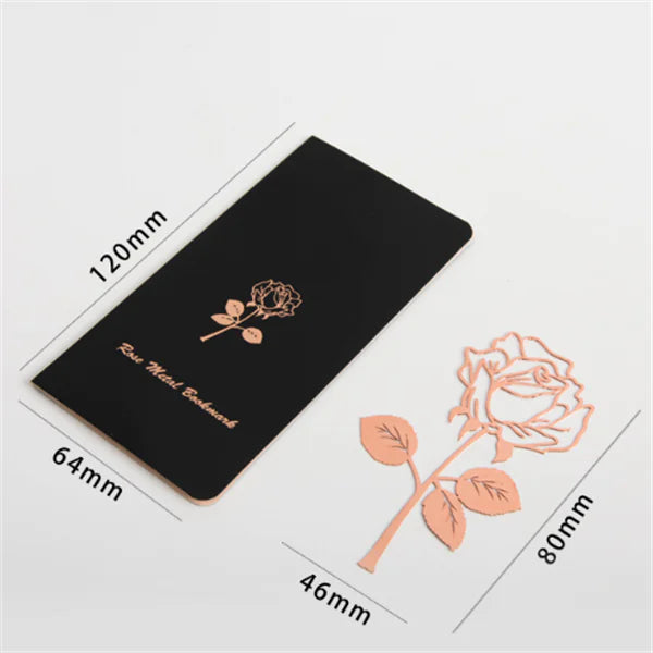 Rose Metal Bookmark - Chinese Style Design