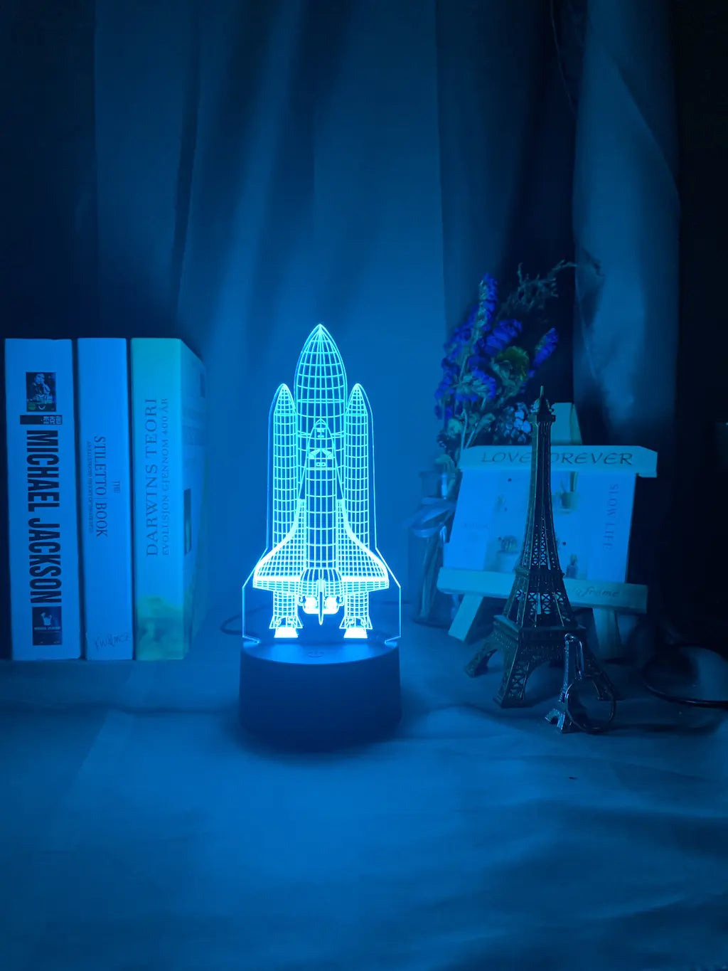3D Spaceship LED Touch Lamp - Colorful Decor Light
